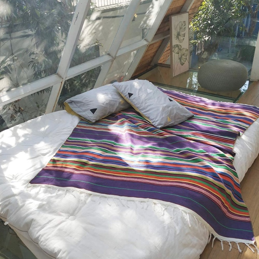 Mexican Inspired Serape Artisan Throw Blanket